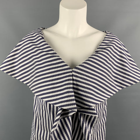 VIVIENNE WESTWOOD RED LABELSize 4 Blue & White Stripe Cotton / Polyester Blouse