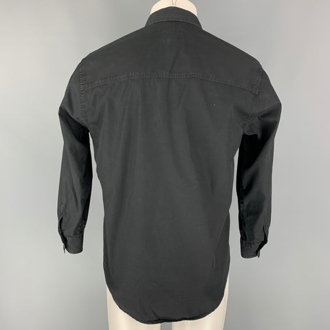 Vintage VERSACE JEANS COUTURE Size M Black Cotton Button Down Long Sleeve Shirt