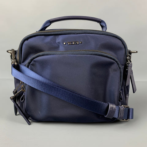 TUMI Navy Nylon Cross Body Voyageur Troy Handbag