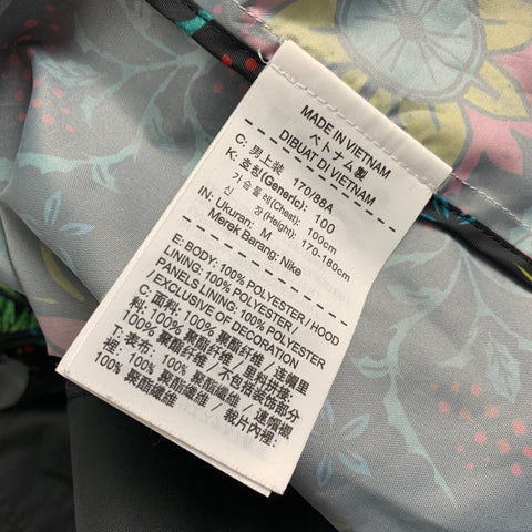 NIKE x Ricardo Tisci Size M Black Multi-Color Floral Polyester Hoodie Jacket