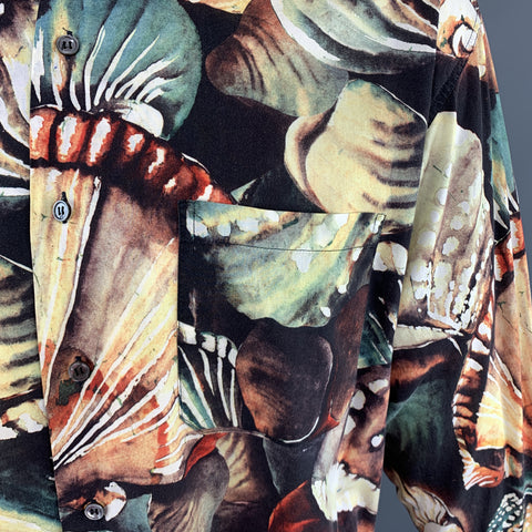 PAUL SMITH Size XL Print Multi-Color Cotton Button Up Long Sleeve Shirt