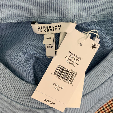 DEREK LAM Size M Blue Brown Cotton Sweatshirt