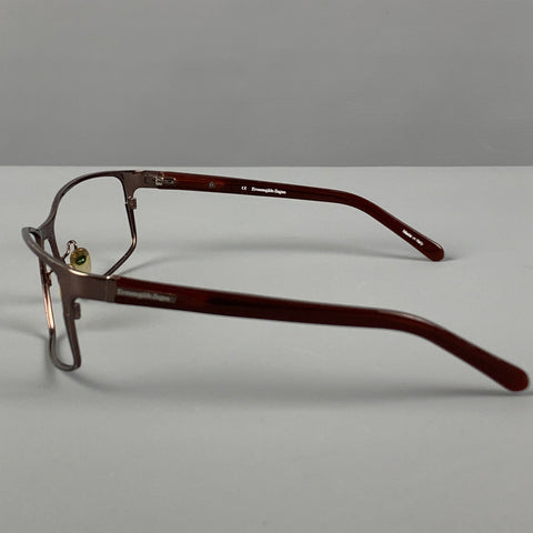ERMENEGILDO ZEGNA Brown Acetate Metal Frames
