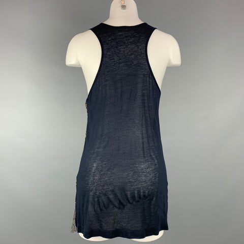 DRIES VAN NOTEN Size S Navy & Beige Viscose Blend Dress Top