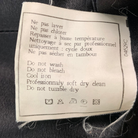 CHANEL Size 10 Black Cashmere Single Breasted Coat