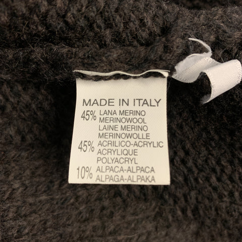 IMPERIAL Size M Brown Knitted Wool Blend High Collar Zip Up Jacket