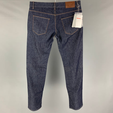 PRADA Size 33 Blue Cotton Slim Button Fly Jeans
