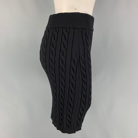 ALEXANDER WANG Falda lápiz por encima de la rodilla de punto trenzado de poliéster negro Talla M