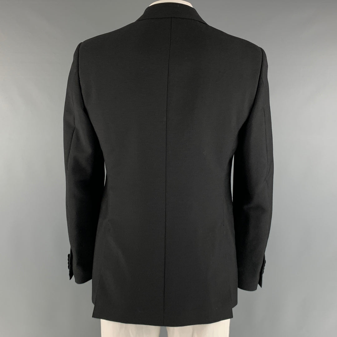SALVATORE FERRAGAMO Size 42 Black Solid Wool Mohair Sport Coat