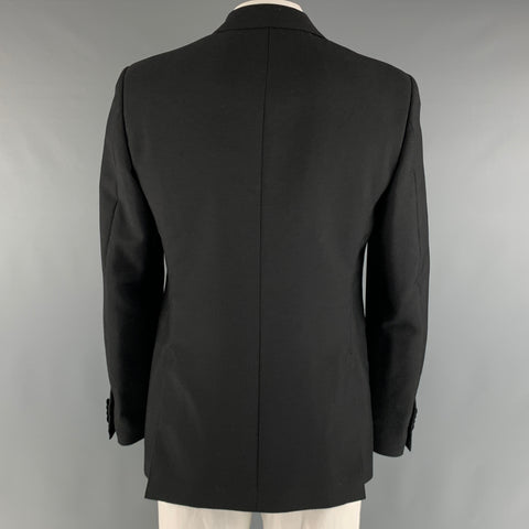 SALVATORE FERRAGAMO Size 42 Black Solid Wool Mohair Sport Coat
