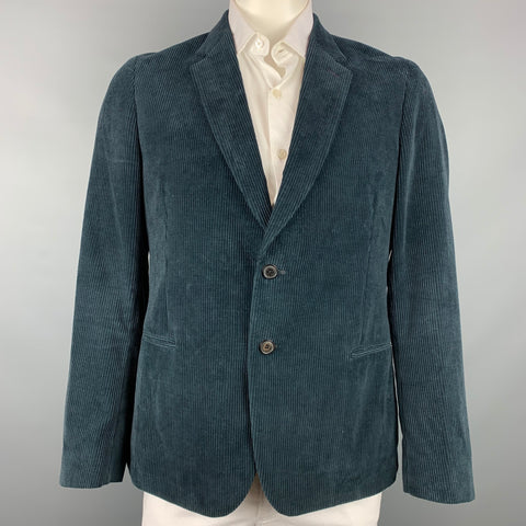 PAUL SMITH Soho Fit Size 44 Regular Forest Green Corduroy Notch Lapel Sport Coat