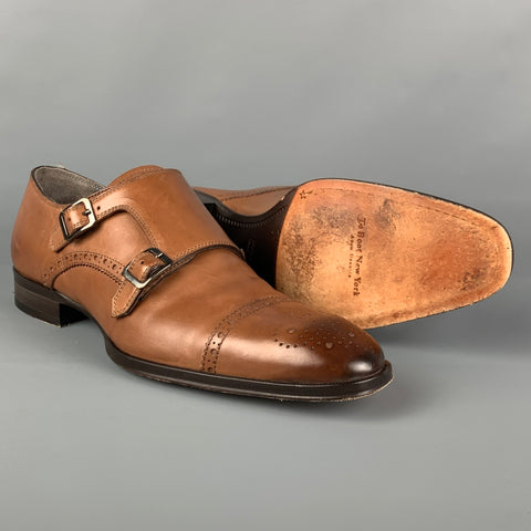 TO BOOT NY Size 9 Brown Perforated Leather Cap Toe Loafers