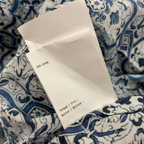 GABRIELE PASINI Size M Blue White Cotton Long Sleeve Shirt
