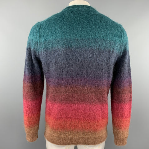 PAUL SMITH Size L Multi-Color Textured Mohair Blend Crew-Neck Sweater