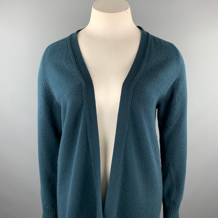 HERMES Size 10 Dark Green Knitted Cashmere Buttoned Cardigan