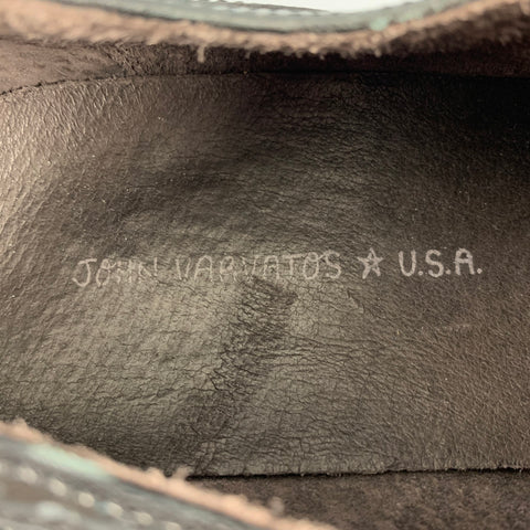 JOHN VARVATOS * U.S.A. Size 10.5 Black Perforated Leather Wingtip Lace Up Shoes