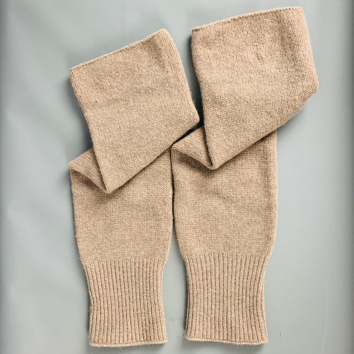 MARC JACOBS Grey Taupe Knitted Wool Cashmere Blend Gloves