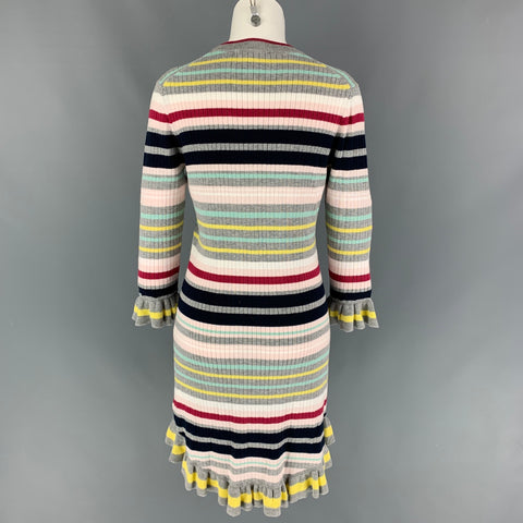 TED BAKER Size M Multi-Color Cotton Polyester Stripe Long Sleeve Dress