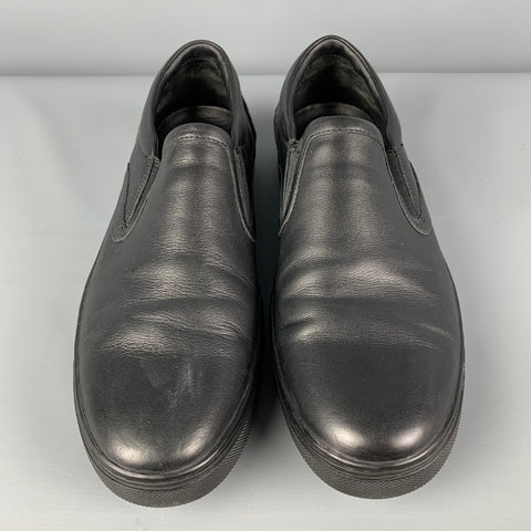 VINCE Talla 10.5 Mocasines sin cordones de cuero de materiales mixtos negros