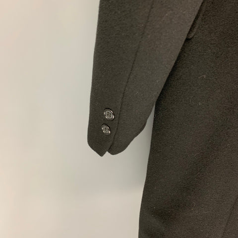 H HOWARD Size M Black Cashmere Notch Lapel Coat