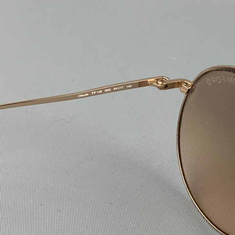 TOM FORD Gold Tone Metal Round Sunglasses