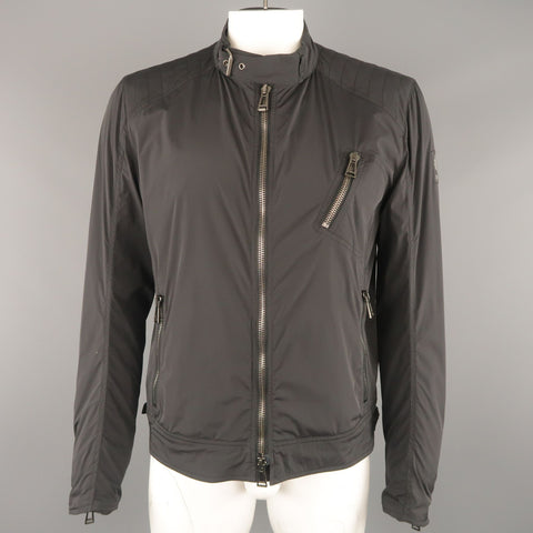 BELSTAFF M Black Lightweight Nylon Moto Biker Jacket