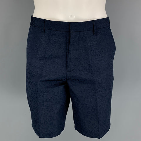 FRED PERRY x RAF SIMONS Size 36 Navy Cotton Polyester Zip Fly Shorts