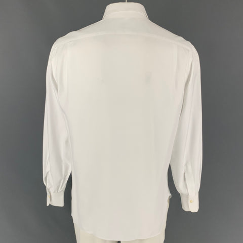 KITON Size M White Cotton Long Sleeve Shirt