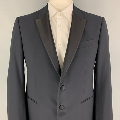 EMPORIO ARMANI Taille 44 Manteau de sport de smoking en laine marine