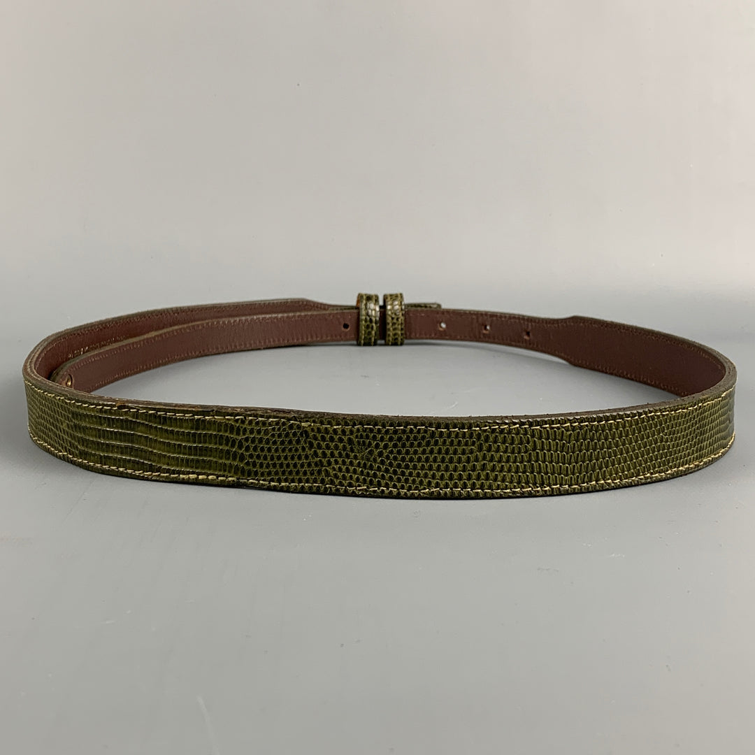 KIESELSTEIN-CORD Size 32 Olive Lizard Belt Strap