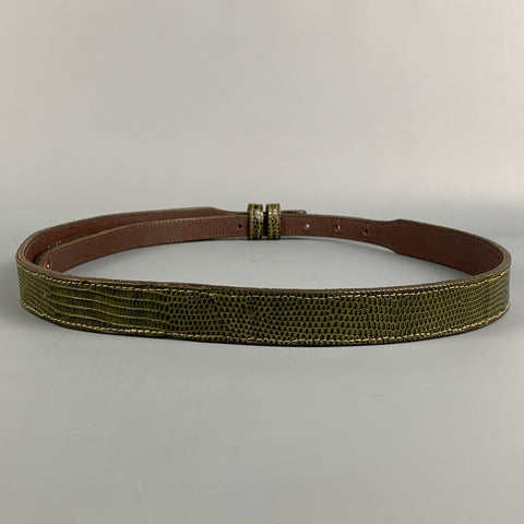 KIESELSTEIN-CORD Size 32 Olive Lizard Belt Strap