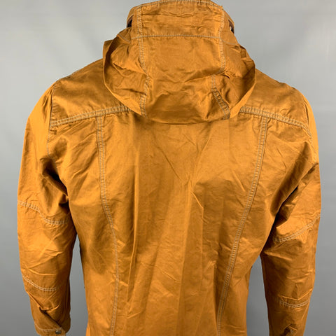 KUHL Size M Brown Coated Cotton Blend Zip & Buttons Stow Away Hood Jacket
