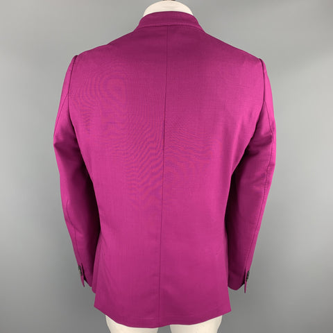 PAUL SMITH Taille 46 Manteau de sport à revers cranté en laine framboise