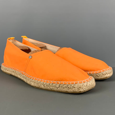 ORLEBAR BROWN Size 11 Orange Solid Cotton Blend Espadrille Loafers