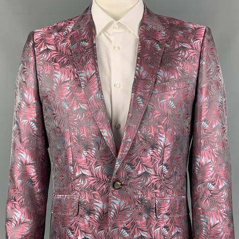 TED BAKER Abrigo deportivo de poliéster jacquard rosa azul acero Talla 42