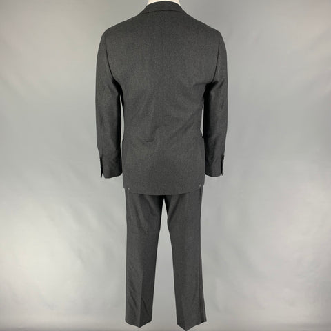 BRUNELLO CUCINELLI Size 38 Gray Black Wool Blend Tuxedo Suit