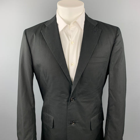 R13 Size 40 Black Embroidery Cotton Notch Lapel Sport Coat