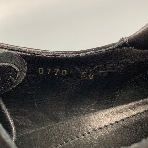 PRADA SPORT Size 6.5 Black Leather Cap Toe Lace Up Shoes