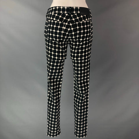 BALENCIAGA Size 4 Black White Cotton &  Elastane Checkered Dress Pants