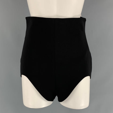 MONOT Size 2 Black Triacetate Blend High Waisted Shorts