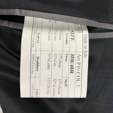 PAUL SMITH Size 38 Black Green Navy Blackwatch Plaid Sport Coat