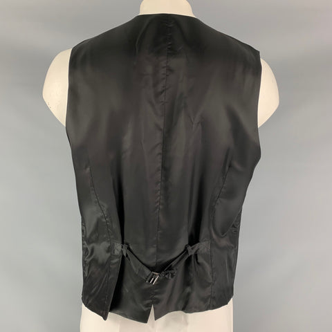 DOLCE & GABBANA  Size 46 Solid Wool Buttoned Black Vest