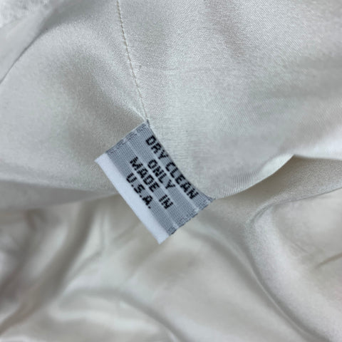 ANGEL SANCHEZ Size 10 Off White Spaghetti Straps Evening Gown Dress