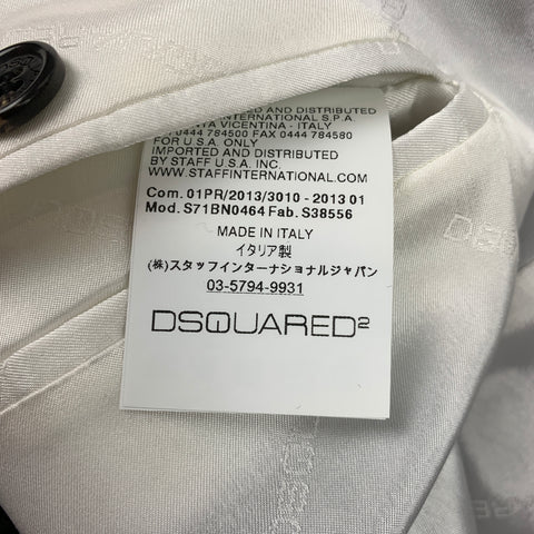 DSQUARED2 Size 42 Black Applique Cotton Peak Lapel Sport Coat