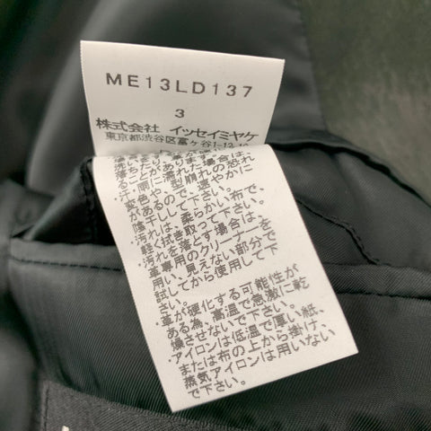 ISSEY MIYAKE Size 42 Black Leather Notch Lapel Sport Coat