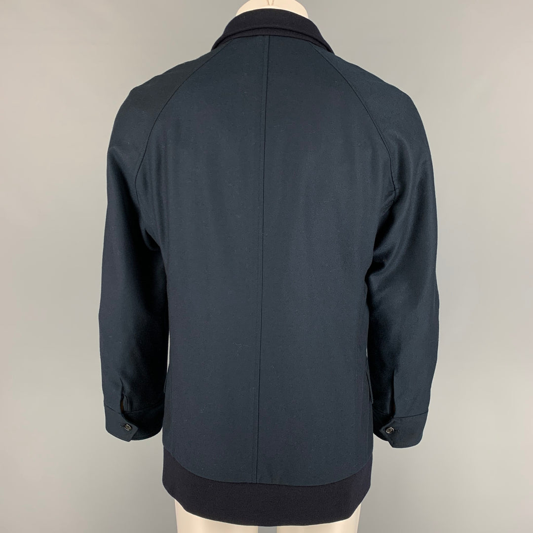 ALEXANDER MCQUEEN Size 44 Navy Wool Shawl Collar Hybrid Sport Coat