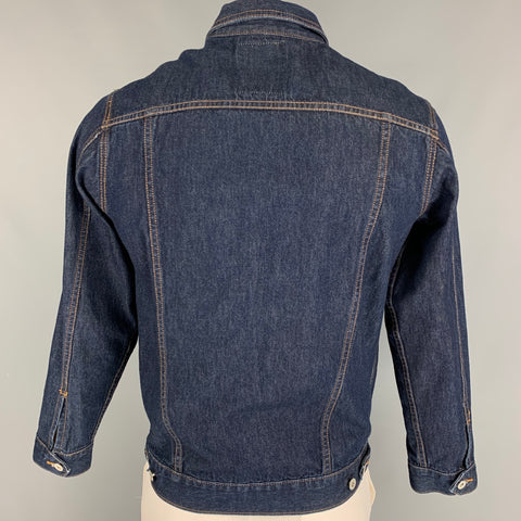 STUSSY Size L Indigo Contrast Stitch Cotton Trucker Jacket