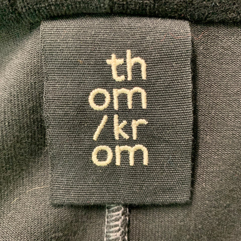 THOM KROM Size M Black Velvet, Cotton &  Polyester Hooded Cardigan