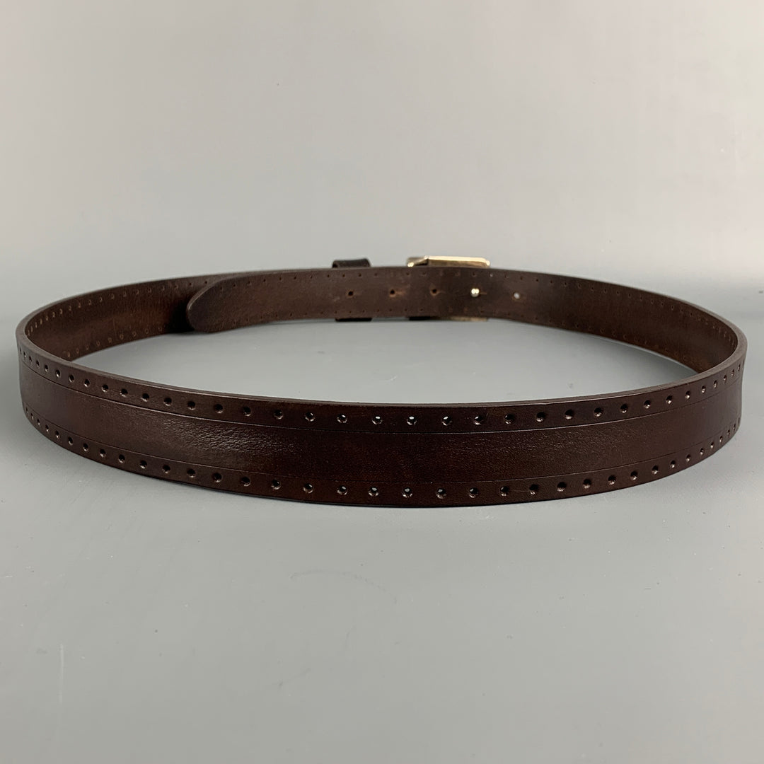 DUCHAMP Size 38 Brown Perforated Leather Belt