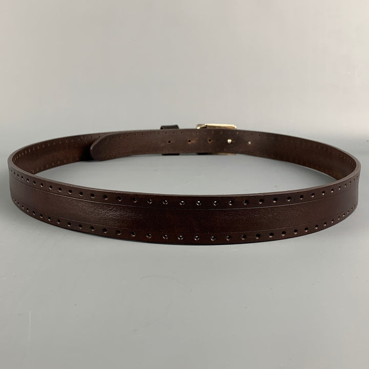 DUCHAMP Size 38 Brown Perforated Leather Belt